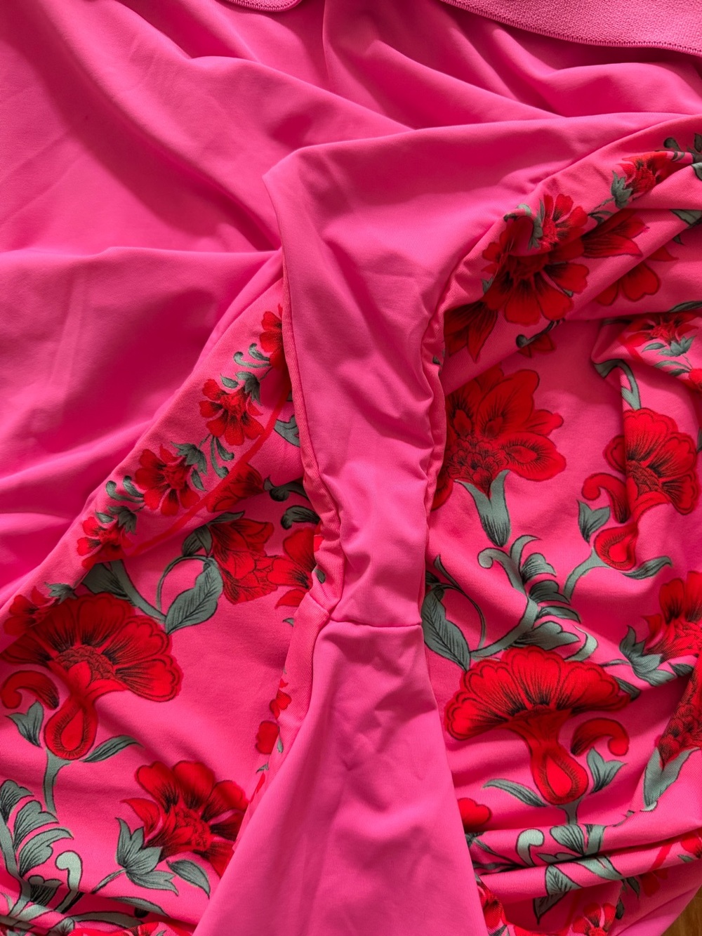 Beach Riot Akira Red Pink Floral Print Swimsuit bow tie straps Sz Large NWT - Picture 10 of 11